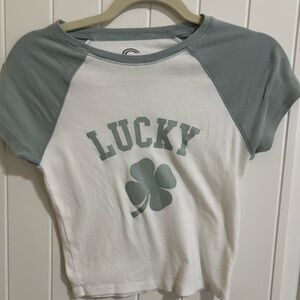 Baby Tee - White and Green